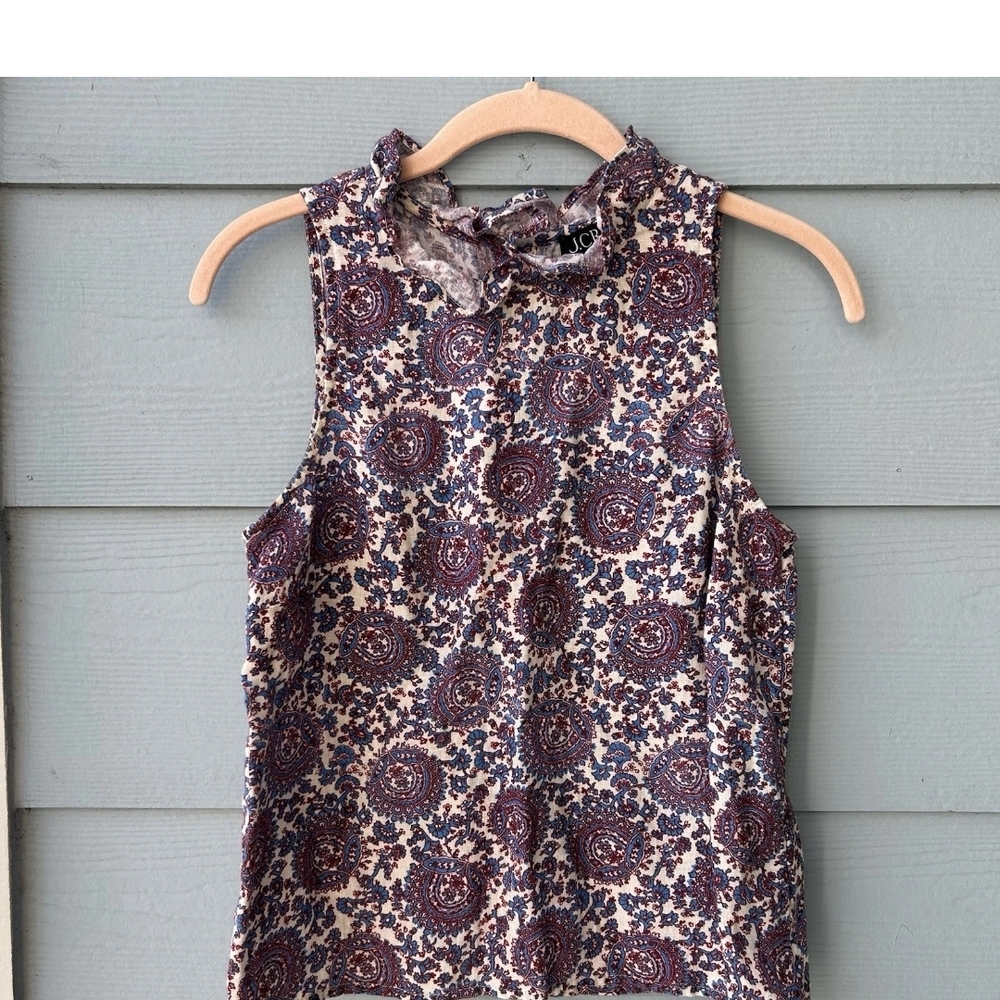 J. Crew Sleeveless Paisley Mock Neck Tank Size XXS